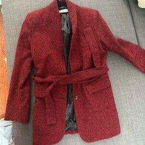Mango Red Blazer with Belt